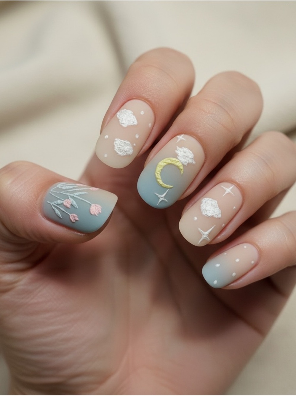 Moon and Cloud Nail Art Set - Picture 2 of 2